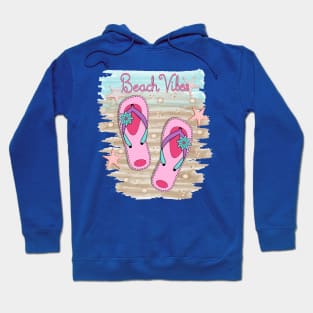 Beach Vibes - Flip Flops Art Hoodie